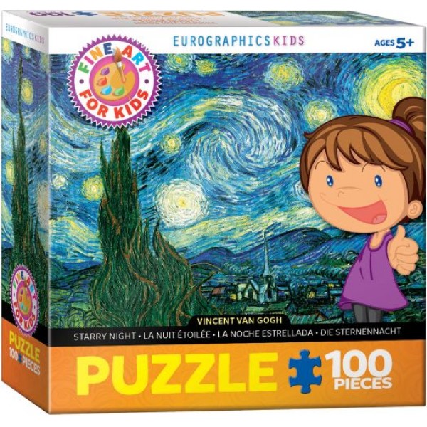 Fine Art for kids, Gwiaździsta noc, Vincent van Gogh ,100el.(Puzzle XXL)​ - Sklep Art Puzzle